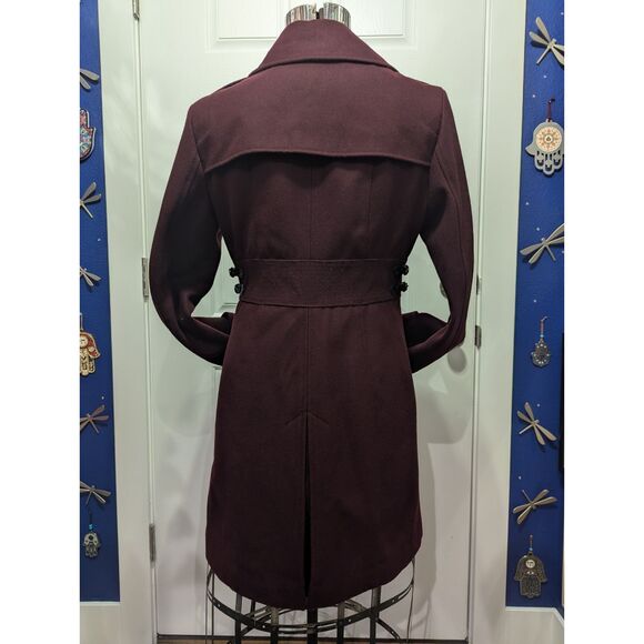 Kenneth Cole Women’s 10 Long Wool Dress Coat A-Line Fit & Flare Buckle Detail Me - Picture 11 of 16